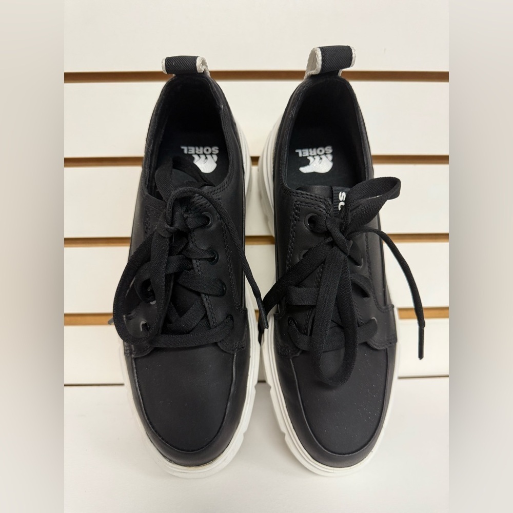 Sorel‎ Caribou X Waterproof Chunky Platform Sneaker Size 9 Black & White Leather